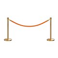 Montour Line Stanchion Post and Rope Kit Sat.Brass, 2 Crown Top 1 Gold Rope C-Kit-2-SB-CN-1-PVR-GD-PB